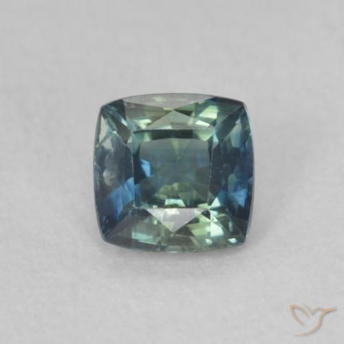 0.53ct Natürlicher Teal Blue Saphir, Kissen, VVS-VS