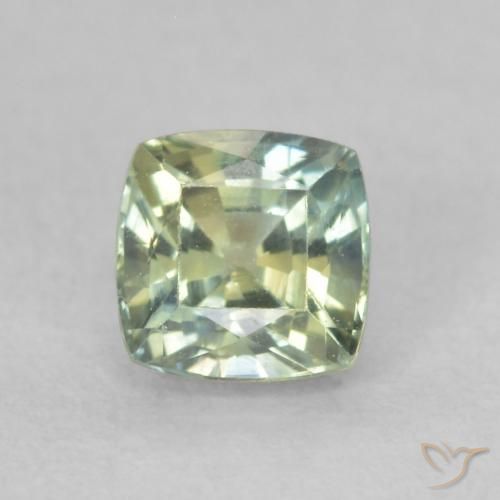 0.59ct Natürlicher Helles Salbeigrün Saphir, Kissen, VS