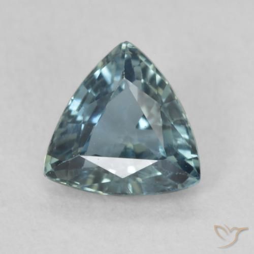 0.56ct Natürlicher grünlich-blau Saphir, Trillion, VS