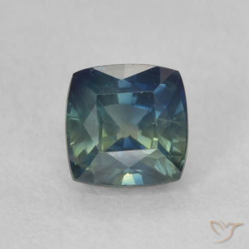 0.54ct Natürlicher Blaugrün Saphir, Kissen, VS