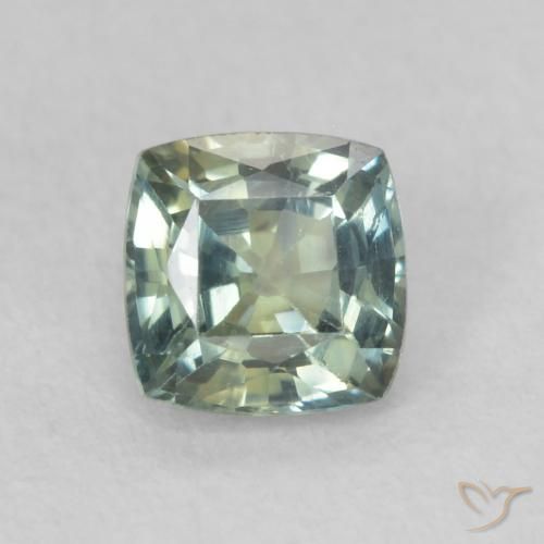 0.55ct Natürlicher gelblich-grün Saphir, Kissen, VS