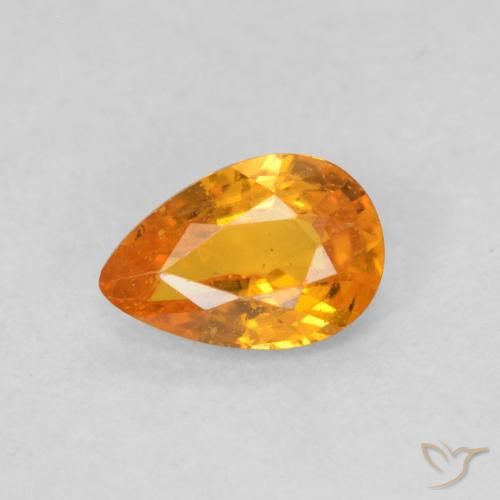 0.48ct Natürlicher hellorange Saphir, Birnenform, VS