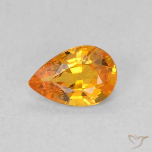 0.52ct Natürlicher hellorange Saphir, Birnenform, VS