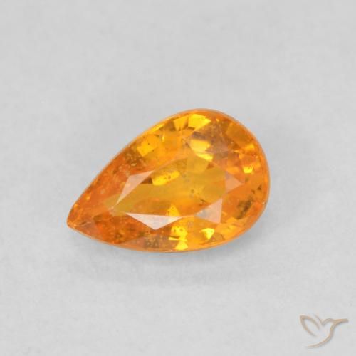 0.56ct Natürlicher Aprikose Orange Saphir, Birnenform, VS