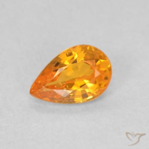 0.50ct Natürlicher hellorange Saphir, Birnenform, VS