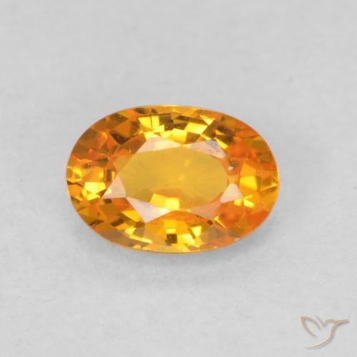 0.68ct Natürlicher hellorange Saphir, Oval, VS