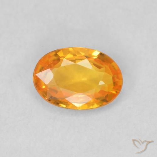 0.53ct Natürlicher hellorange Saphir, Oval, VS