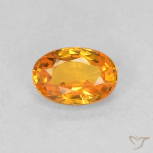 0.61ct Natürlicher hellorange Saphir, Oval, VS