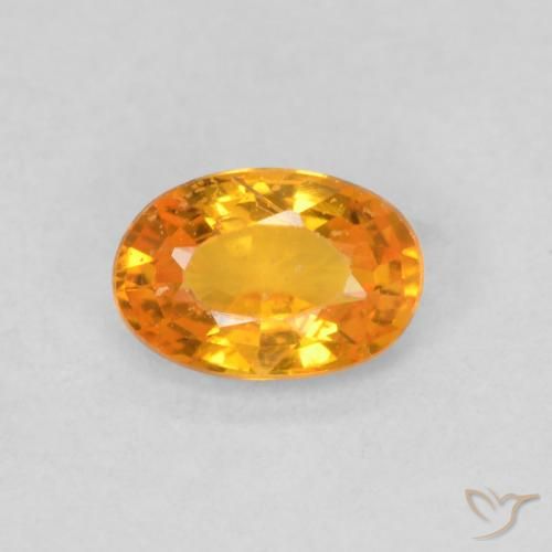 0.54ct Natürlicher hellorange Saphir, Oval, VS