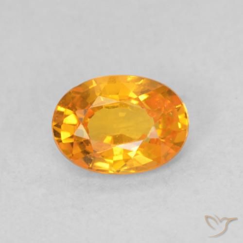 0.59ct Natürlicher hellorange Saphir, Oval, VS