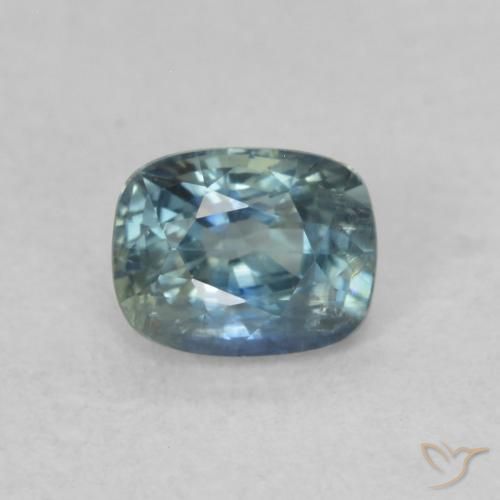 0.59ct Natürlicher Blaugrün Saphir, Kissen, VS-SI