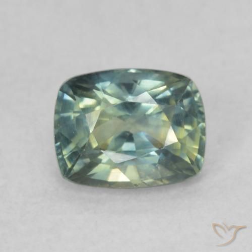 0.82ct Natürlicher Blau-grün Saphir, Kissen, VVS-VS