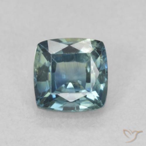 0.76ct Natürlicher Blaugrün Saphir, Kissen, VS