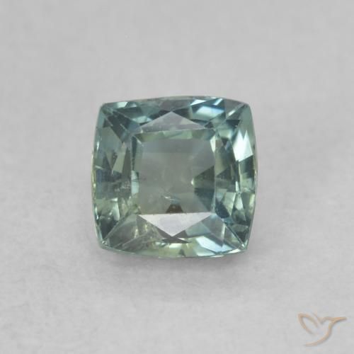 0.65ct Natürlicher Bläulich-grün Saphir, Kissen, VS