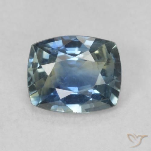 0.85ct Natürlicher Blaugrün Saphir, Kissen, VS