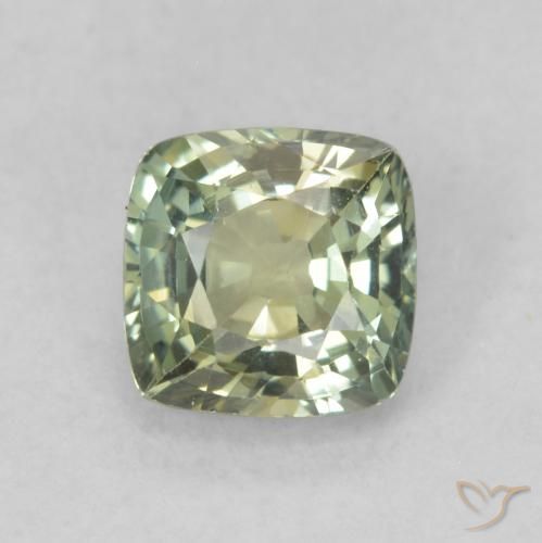 0.81ct Natürlicher Helles Salbeigrün Saphir, Kissen, VVS