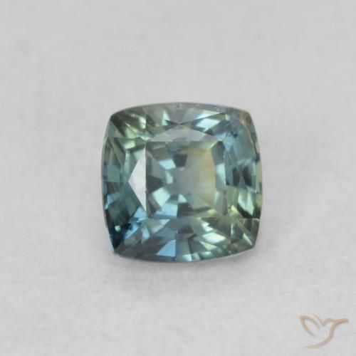 0.54ct Natürlicher Teal Blue Saphir, Kissen, VS