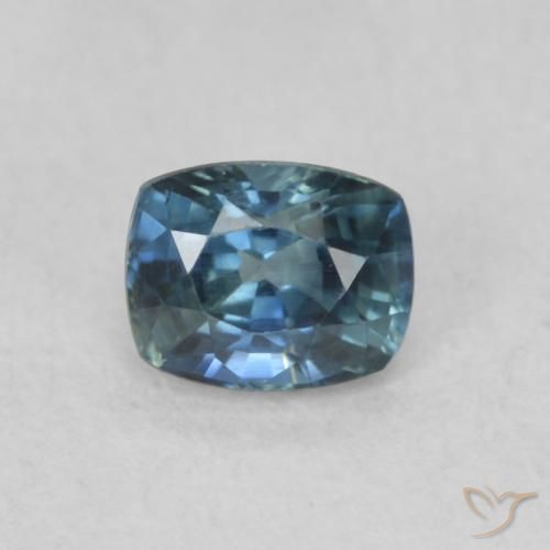 0.57ct Natürlicher Blaugrün Saphir, Kissen, VVS-VS