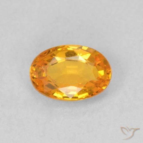 0.63ct Natürlicher Aprikose Orange Saphir, Oval, VVS-VS