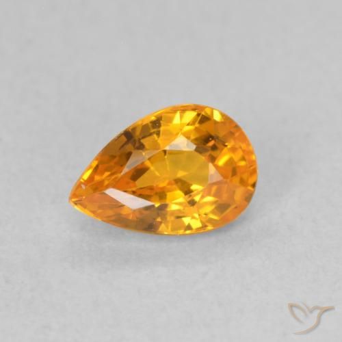 0.62ct Natürlicher Aprikose Orange Saphir, Birnenform, VVS-VS