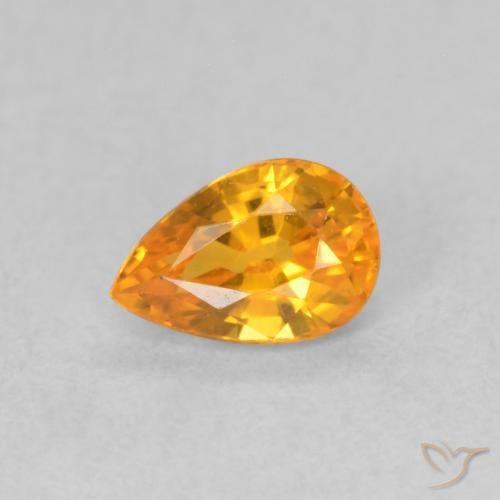 0.59ct Natürlicher hellorange Saphir, Birnenform, VVS-VS