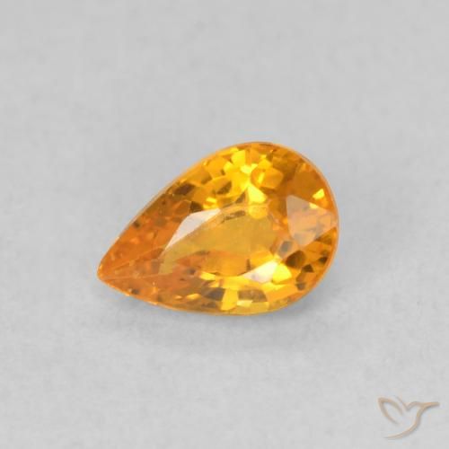 0.59ct Natürlicher hellorange Saphir, Birnenform, VVS-VS