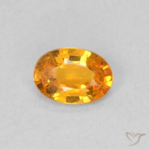 0.50ct Natürlicher hellorange Saphir, Oval, VVS-VS