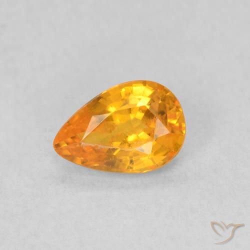 0.49ct Natürlicher hellorange Saphir, Birnenform, VVS-VS