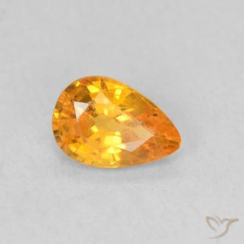 9,17 ctw natürlicher hellorange Saphir, Birnenform, VVS-VS