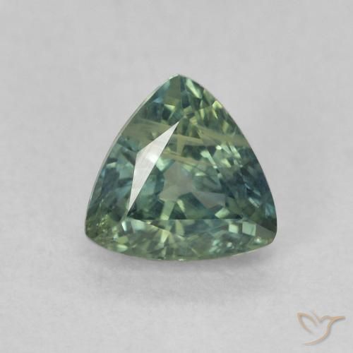 0.79ct Natürlicher Blau-grün Saphir, Trillion, VS