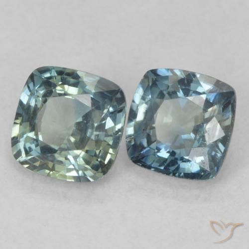 1.58 ct natürliche grün-blau Saphir-Edelsteine, Kissen, VS