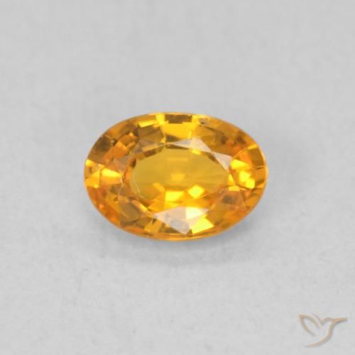 0.52ct Natürlicher Aprikose Orange Saphir, Oval, VS