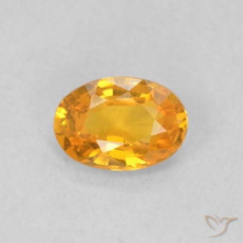 0.62ct Natürlicher Aprikose Orange Saphir, Oval, VS