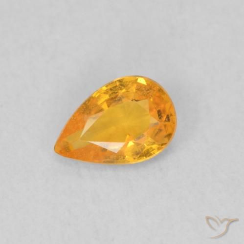 0.45ct Natürlicher Mittelorange Saphir, Birnenform, VS