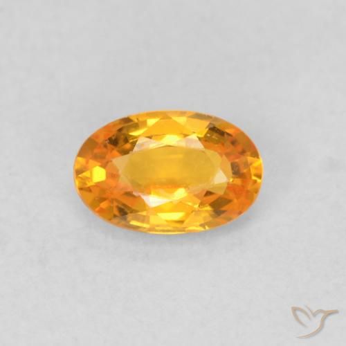 0.54ct Natürlicher hellorange Saphir, Oval, VVS-VS, Photo A