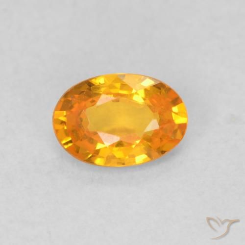 0.61ct Natürlicher hellorange Saphir, Oval, VVS-VS