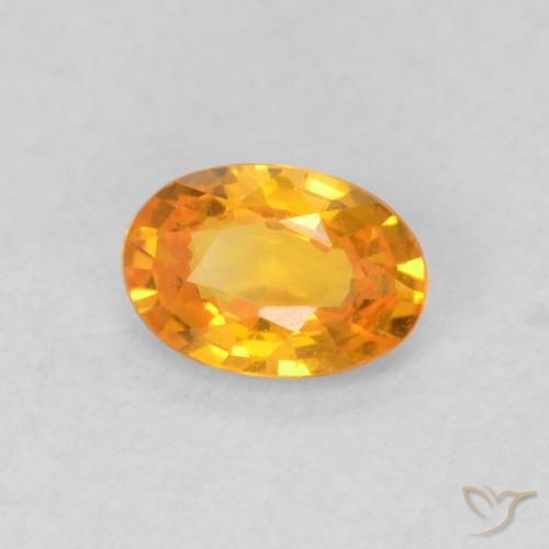 9,17 ctw natürlicher hellorange Saphir, Oval, VVS-VS