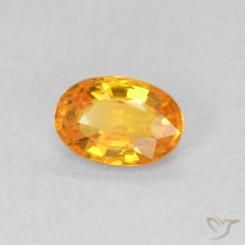 9,17 ctw natürlicher hellorange Saphir, Oval, VVS-VS