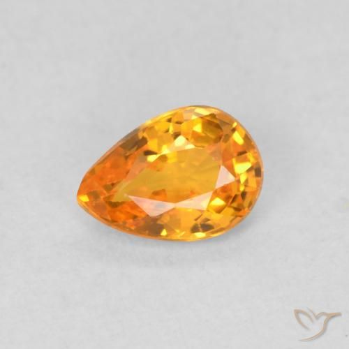 0.54ct Natürlicher hellorange Saphir, Birnenform, VVS-VS