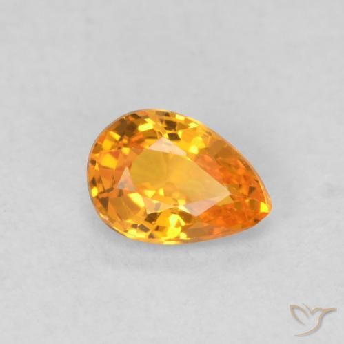 9,17 ctw natürlicher hellorange Saphir, Birnenform, VVS-VS