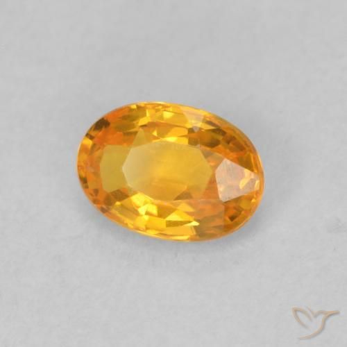 9,17 ctw natürlicher hellorange Saphir, Oval, VVS-VS
