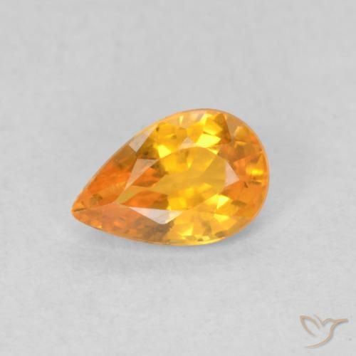 0.56ct Natürlicher hellorange Saphir, Birnenform, VVS-VS