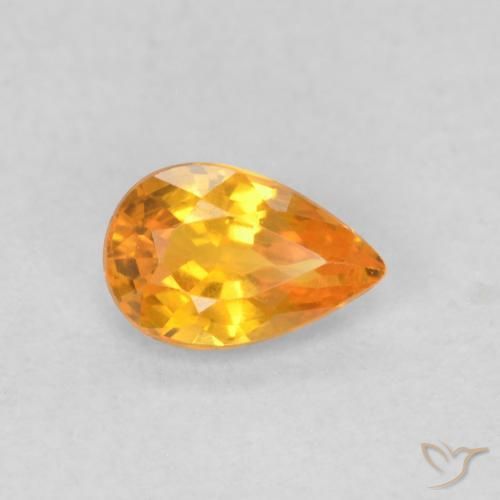 9,17 ctw natürlicher hellorange Saphir, Birnenform, VVS-VS