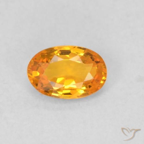 0.56ct Natürlicher hellorange Saphir, Oval, VVS-VS