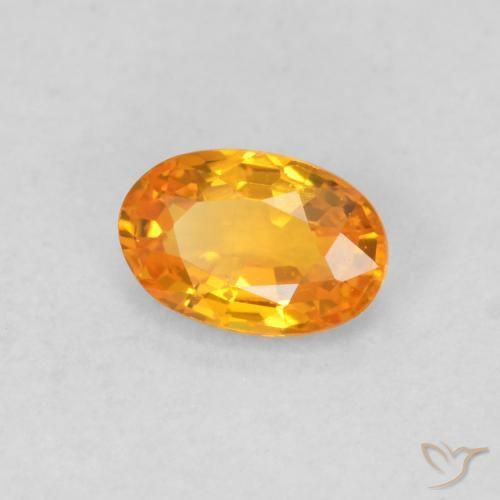 9,17 ctw natürlicher hellorange Saphir, Oval, VVS-VS