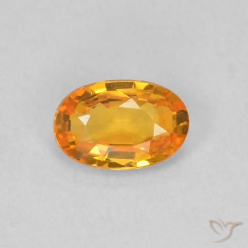 0.50ct Natürlicher Aprikose Orange Saphir, Oval, VVS-VS