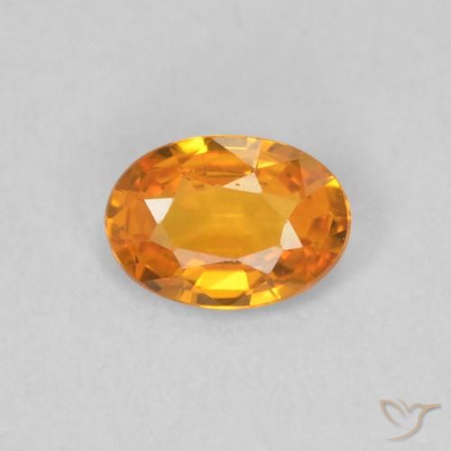 0.49ct Natürlicher hellorange Saphir, Oval, VVS-VS, Photo A