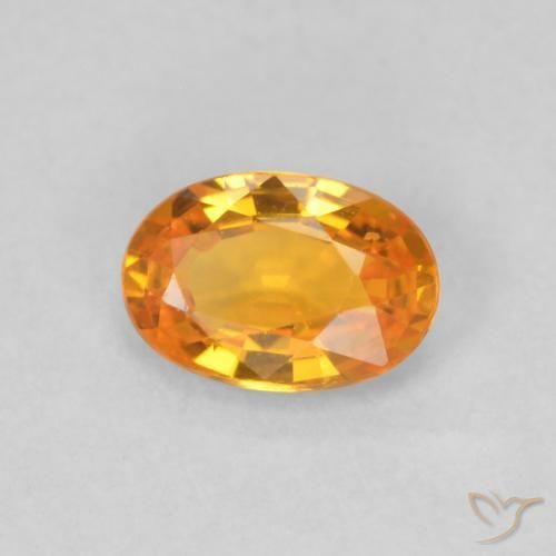 9,17 ctw natürlicher hellorange Saphir, Oval, VVS-VS