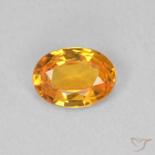 0.54ct Natürlicher hellorange Saphir, Oval, VVS-VS