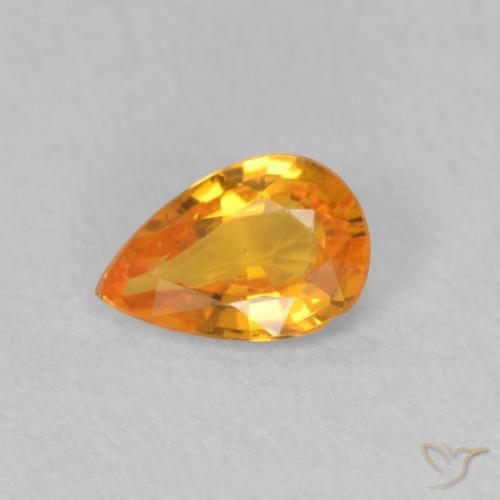 0.43ct Natürlicher hellorange Saphir, Birnenform, VVS-VS